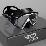 EXP VISION Panoramic 3-Window Scuba Diving Mask Anti-Fog Leak-Proof Tempered Glass for Snorkeling Diving & Swimming