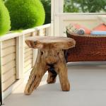 WELLAND Tree Stump Stool 14" Natural Live Edge Side Table Cedar Stump Mushroom Stool for Indoor & Outdoor Use