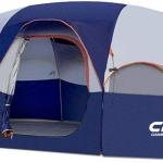 CAMPROS CP 8-Person Camping Tent Spacious Weather-Resistant Family Tent with Room Divider Easy Setup Portable Design