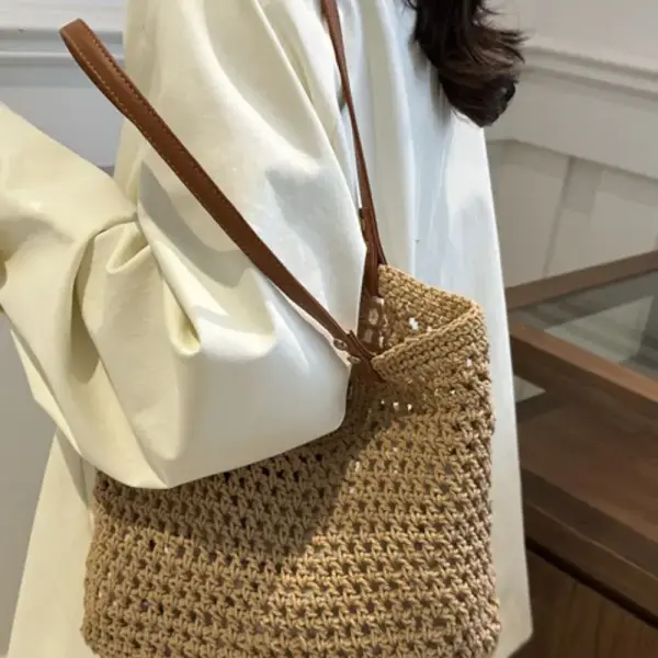 Handcrafted Openwork Woven Tote Bag