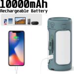 Foldable Camping Lantern with Bluetooth Speaker, Built-in Rechargeable 10000mAh Power Bank, LED Folding Camping Lights, 750Lm, 5 Modes, SOS, IP54 Waterproof, Portable Flashlight