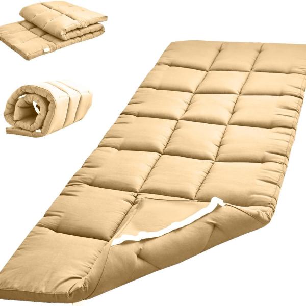 Cot Mattress Topper,Lightweight Cot pad,Quilted Cot Pads for Camping,Soft Comfortable Sleeping Cot Mattress Pad Only