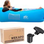 WEKAPO Inflatable Couch with Pump - Easiest Setup, Crazy Comfy & Ultralight - Blow up Lounger Chair Perfect for Hiking - Lightweight Air Sofa for Relaxing Anywhere