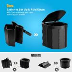 Portable Camping Toilet Folding Toilet for Adults with Lid, Retractable Toilet Paper Holder, Waterproof Porta Potty, and Carry Bag