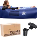 WEKAPO Inflatable Couch with Pump - Easiest Setup, Crazy Comfy & Ultralight - Blow up Lounger Chair Perfect for Hiking - Lightweight Air Sofa for Relaxing Anywhere