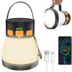 LED Camping Lantern, 1500 Lumens Camping Lantern Rechargeable with Solar Panel Charging, Waterproof, 8 Light Modes, 7500mAh Power Bank