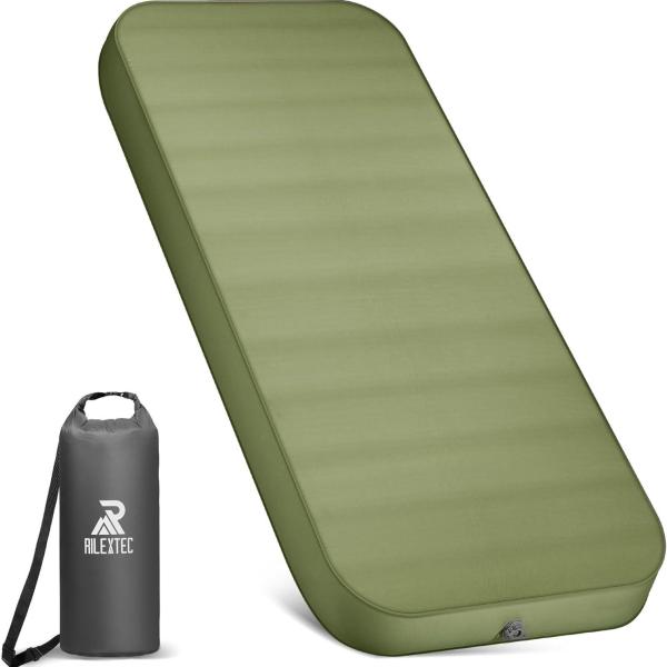 4" Thick Self-Inflating Sleeping Pad with Solid Foam, Portable Camping Air Mattress with Pump Sack, Compact Camping Sleep Bed for Tent, Car, Truck or Van(Single)