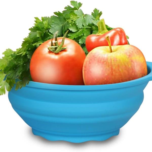 Collapsible SiliconelSalad Bowl 61oz Camping Bowl Outdoor Hiking Travel Durable Bowl for Storage and Mixing Food-Grade Silicone Food Storage Container 1 Pack