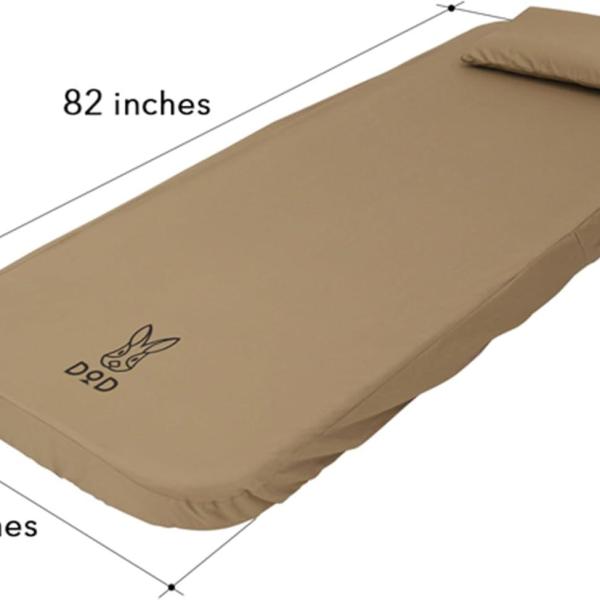 DOD Soto Sleeping Pad for Camping - Extra Thick Self-Inflating Camping - Mattress and Camping Pillow - Tan - Small