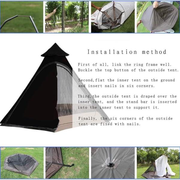 12'x10'x8'Dome Camping Tent 5-6 Person 4 Season Double Layers Waterproof Anti-UV Windproof Tents Family Outdoor Camping Tent