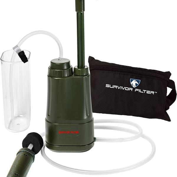 Survivor Filter PRO - Hand Pump Camping Water Filtration System Survival - Water Purifier Survival