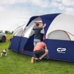 CAMPROS CP 8-Person Camping Tent Spacious Weather-Resistant Family Tent with Room Divider Easy Setup Portable Design