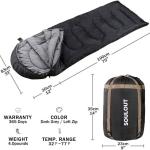 Sleeping Bag for Adults & Kids, 3-4 Seasons, Warm and Lightweight, Portable, Waterproof with Compression Sack - Ideal for Indoor & Outdoor Use: Camping, Backpacking, and Hiking