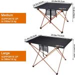 G4Free Ultralight Portable Folding Camping Table Compact Roll Up Tables with Carrying Bag for Outdoor Camping Hiking Picnic