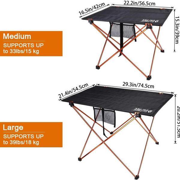 G4Free Ultralight Portable Folding Camping Table Compact Roll Up Tables with Carrying Bag for Outdoor Camping Hiking Picnic