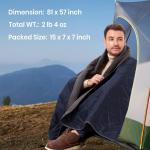 4-in-1 Outdoor Blanket, Large Thickened Stadium Blanket, 81"x57", Fleece Camping Blanket, Waterproof, Windproof, Portable, Great for Stadium, Camping, Hiking, Picnic.