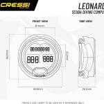 Cressi Leonardo 2.0 Dive Computer - Easy Single-Button Scuba Diving Watch with Air, Nitrox & Gauge Modes - Made in Italy