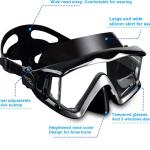 EXP VISION Panoramic 3-Window Scuba Diving Mask Anti-Fog Leak-Proof Tempered Glass for Snorkeling Diving & Swimming