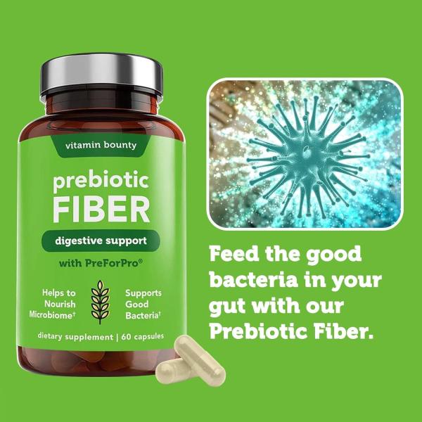 Product Title: Vitamin Bounty Prebiotic Fiber with PreforPro® Digestive & Immune Support Relieves Gut Discomfort 60 Capsules