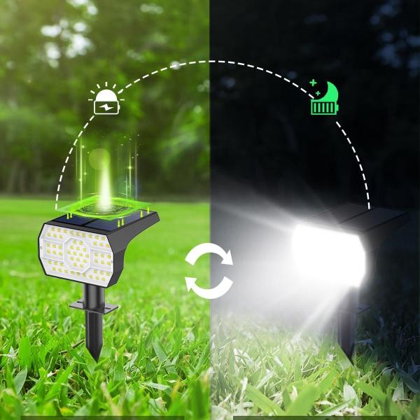 Kaxiida Solar Spot Lights Outdoor 56 LED Waterproof Solar Landscape Lights 3 Lighting Modes Pack of 6