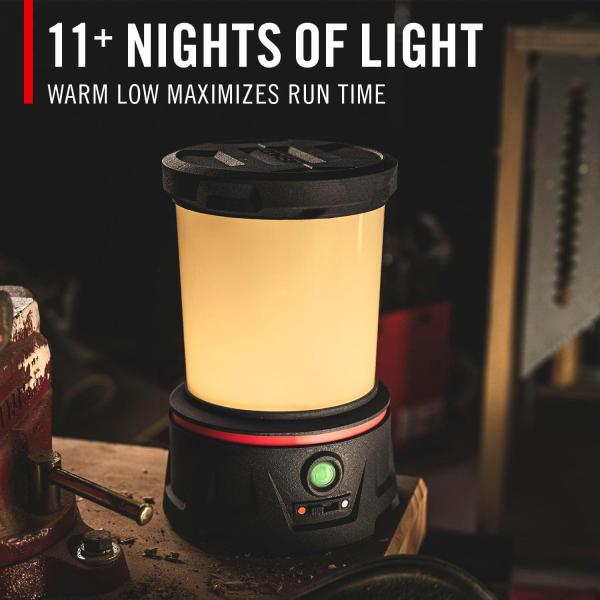 COAST EAL40R 2500 Lumen Rechargeable Emergency Camping Lantern with Red Flashing Mode, Carabiner, Diffuser, Foldeable Handle, Moonglow™ Low Mode, Illuminated Power Button, USB-C Power Bank