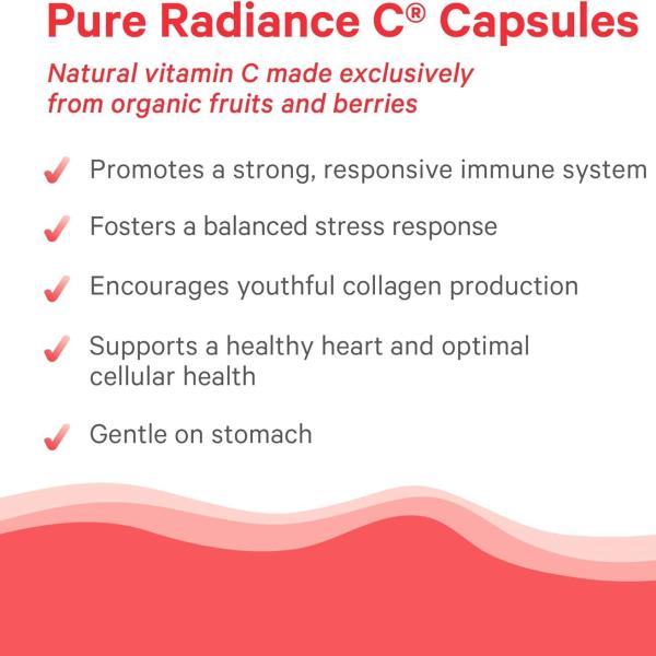 PURE SYNERGY Pure Radiance C Organic Vitamin C Capsules Immune & Collagen Support (90 Capsules)