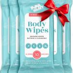 Body Wipes (5 Packs) 50 XL Shower Wipes Body Wipes for Adults Bathing, Traveling, Camping, Gym, Car, Elderly, Bedridden - Bath Wipes - Disposable Washcloths