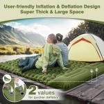 Sleeping Pad for Camping, 50D Double Inflating Camping Pad with Pillow Built-in Foot Pump, Portable Bed for Hiking, Tent, Backpacking, Road Trip, Traveling