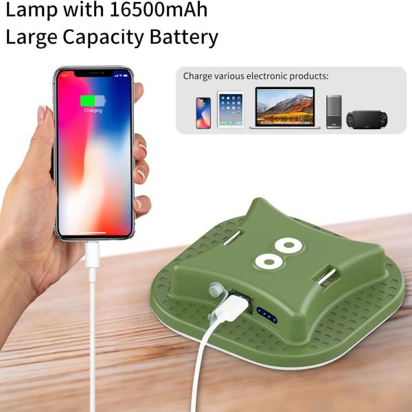 Camping Lantern Rechargeable, LED Smart Light Bluetooth Control by Tuya APP, Music Sync RGB LED Camping Lights, 16500mAh Outdoor Light with Magnet Base, 16 Million DIY Colors Tent Lights