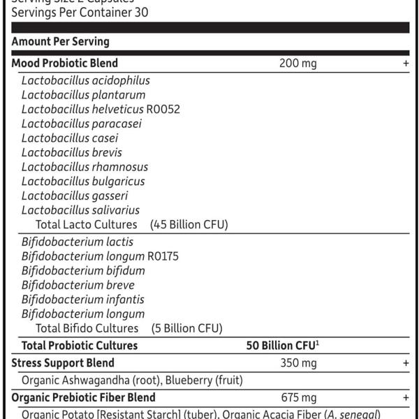 Garden of Life Dr. Formulated Probiotics Mood+ 50 Billion CFU 16 Strains 60 Vegetarian Capsules