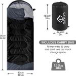 Oaskys Camping Sleeping Bag Lightweight 3 Season for Adults & Kids Waterproof Warm and Comfortable for Camping Hiking and Travel