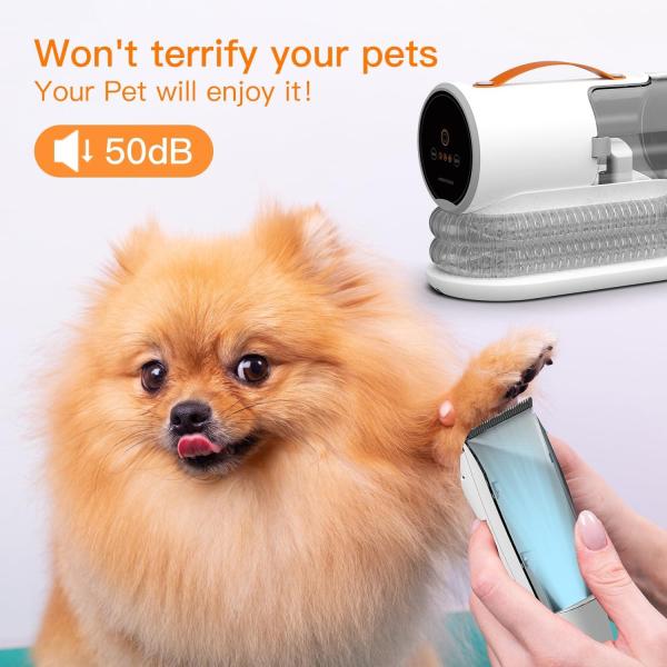 AIRROBO Dog Grooming Vacuum Kit 12,000Pa Powerful Suction Quiet Pet Grooming Solution