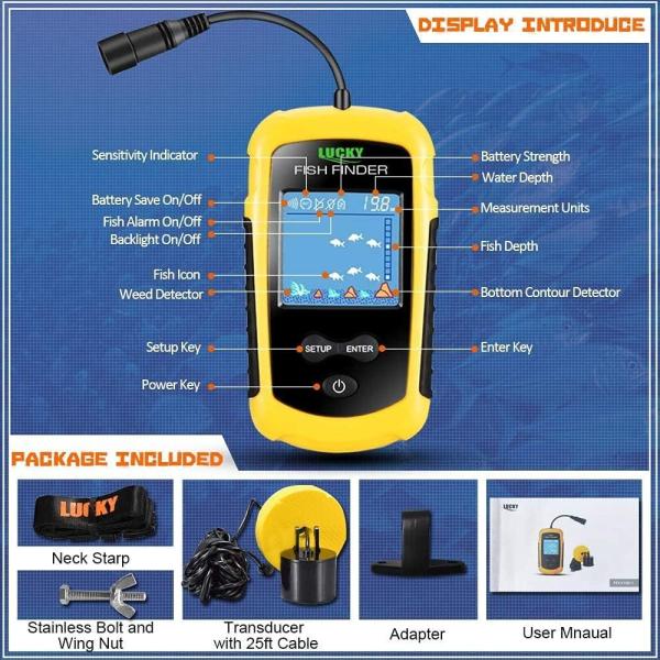 LUCKY Portable Kayak Fish Finder & Depth Locator