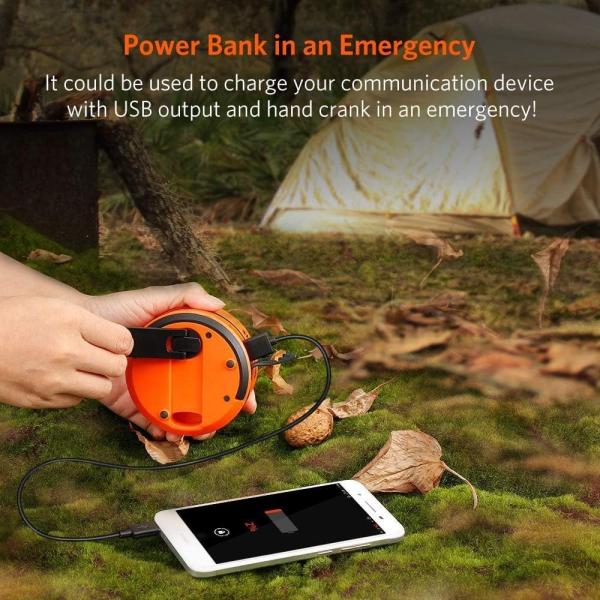 ThorFire LED Camping Lantern - 2-in-1 Collapsible Flashlight & Lantern, USB Rechargeable & Hand Crank Emergency Light