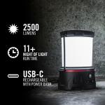 COAST EAL40R 2500 Lumen Rechargeable Emergency Camping Lantern with Red Flashing Mode, Carabiner, Diffuser, Foldeable Handle, Moonglow™ Low Mode, Illuminated Power Button, USB-C Power Bank