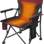 XGEAR Heated Camping Chair Fully Padded Heated Portable Chair, Perfect for Winter Camping, Outdoor Sports, Picnics. Battery NOT Included