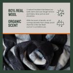 Woolly Mammoth Merino Wool Blanket- 66" x 90" 4 lbs Thick, Outdoor/Indoor Throw for Campfire, Picnic, Beach, Van Life, Home, Army-  Black/Cream