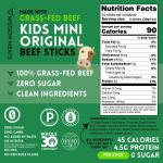 Mission Meats Kids Mini Original Beef Sticks 100% Grass-Fed Beef Zero Sugar Clean Ingredients Gluten-Free Allergy-Friendly 24 Sticks (12 oz)