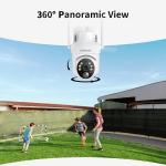 SEHMUA 2K Solar Security Cameras Wireless Outdoor 2-Pack 360° Panoramic View Color Night Vision PIR Motion Detection