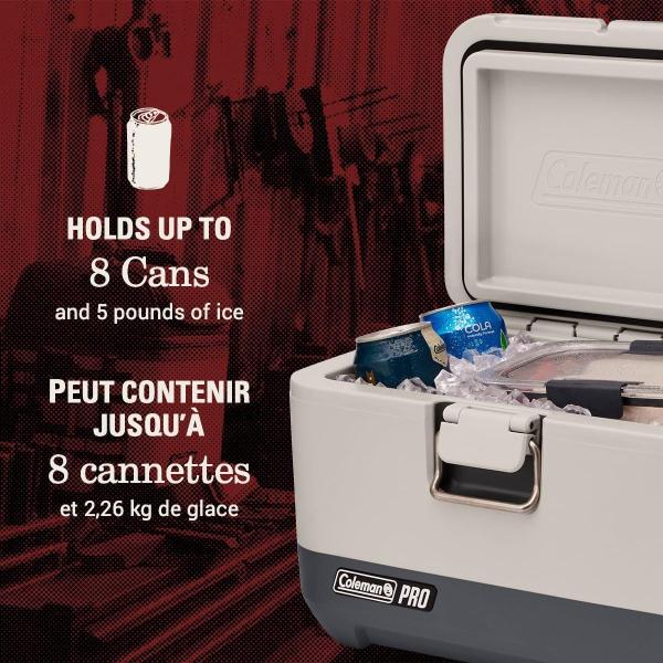 Coleman Pro Heavy-Duty Insulated Hard Cooler Lunchbox, Durable Portable Cooler for Rugged Outdoor Use & Jobsites, Anchor Points for Secure Transportation & Portability