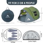 4-Person Waterproof Pop-Up Tent with 2 Doors – Easy Setup for Camping, Hiking, and Travel