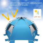 Oileus X-Large 4 Person Beach Tent Sun Shelter - Portable Sun Shade Instant Tent for Beach with Carrying Bag,, Anti UV for Fishing Hiking Camping, Waterproof Windproof