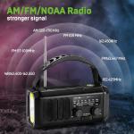 10000mAh Crank Radio, Emergency Radio, Solar Radio, NOAA/AM/FM Weather Radio, USB Type-C Charging,  Torch & LED Reading Light, SOS Alarm, Compass for Camping