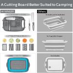 HI NINGER camping cutting board, Collapsible Chopping Board with Colander, 9-In-1 Multi Chopping Board Kitchen Vegetable Washing Basket for Camping,Camping Gifts