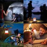 ThorFire LED Camping Lantern - 2-in-1 Collapsible Flashlight & Lantern, USB Rechargeable & Hand Crank Emergency Light