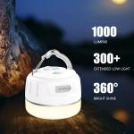 Rechargeable LED Camping Lantern 1000LM, 300H Runtime, 6400mAh, IPX5 Waterproof Tent Light for Camping, Hiking, Power Outages, Home, Emergency Use - Standard Edition,White