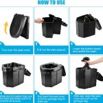 Portable Camping Toilet Folding Toilet for Adults with Lid, Retractable Toilet Paper Holder, Waterproof Porta Potty, and Carry Bag