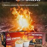 Fire Starter, Easy-Burning Fire Starter Squares for Wood Stoves, Campfires, Grill Pit and Fireplace, Natural & Waterproof BBQ Fire Starters, 64 Mini Square