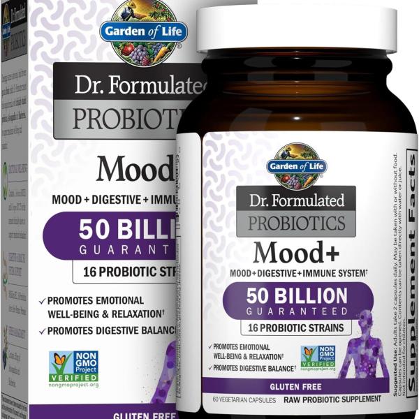 Garden of Life Dr. Formulated Probiotics Mood+ 50 Billion CFU 16 Strains 60 Vegetarian Capsules