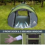 4-Person Waterproof Pop-Up Tent with 2 Doors – Easy Setup for Camping, Hiking, and Travel